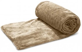 Béžová mikroplyšová deka CALMI 150x200 cm