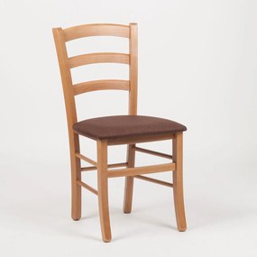 Stima stolička PAYSANE s čalúneným sedákom Vyberte odtieň ->: Dub, Vyberte látku ->: LUX Hnedá 12