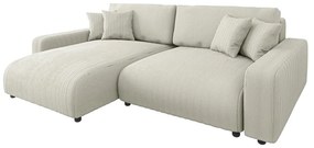 Krémová menčestrová rozkladacia rohová pohovka (variabilná) Sara – Ropez