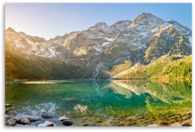 Obraz na plátně, Jezero v horách - 120x80 cm