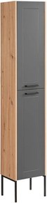 Závěsná vysoká koupelnová skříňka Sintra 800 35 cm dub Artisan/grafit