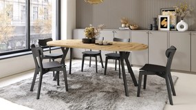 ALDO 100 Dub Artisan/čierne nohy - OKRÚHLY LOFTOVÝ/INDUSTRIÁLNY ROZKLADACÍ STÔL DO OBÝVAČKY/JEDÁLNE