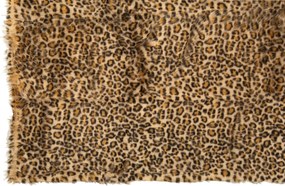 Plyšová deka s leopardím vzorem rezavě hnědá a béžová – 180*130*1 cm