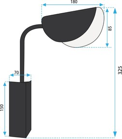 Toolight Toolight, nástenné svietidlo 1xE14 APP1262-1W, čierna, OSW-02456