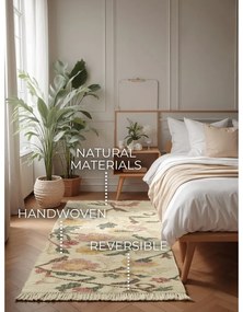 Krémový ručne tkaný jutový behúň 80x200 cm Roya Violette – Elle Decoration