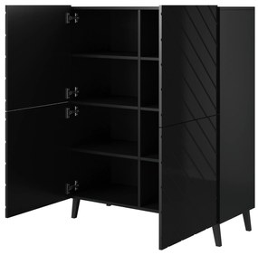 Cama Vysoká komoda Abeto - čierna