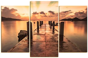Obraz na plátne - Krásny západ slnka nad jazerom 1164FC (135x90 cm)