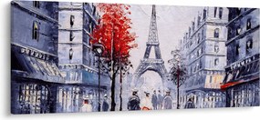 Obraz uličky v Paríži, olejomaľba (120x50 cm)