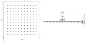 Sapho - Hlavová sprcha SLIM 25x25 cm leštená nerez