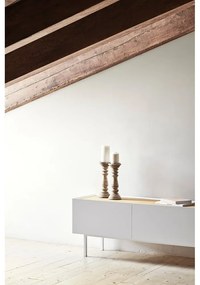 Biely/v prírodnej farbe TV stolík v dekore duba 180x45 cm Arista – Teulat