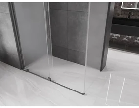 Mexen Velar, sprchový kút s posuvnými dverami 160 x 75 cm, 8mm sklo námraza, brúsený grafit, 871-160-075-31-95