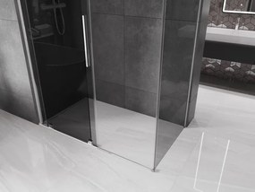 Mexen Velar, sprchový kút s posuvnými dverami 150 x 85 cm, 8mm šedé sklo, chrómová, 871-150-085-41-01
