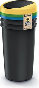 Súprava okrúhlych odpadkových košov COMPACTO FLAS 3x 50 L čierna