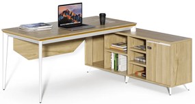 Kancelársky stôl s kontajnerom a komodou Houseland Profit Home 01 dub/biela