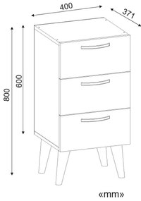 Nočný stolík BELLINI 80x40 cm hnedá/biela