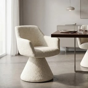 Dizajnová stolička s otočnou funkciou Piemont béžová ženilka
