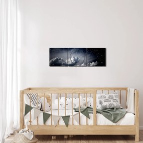 Obraz - Hviezdna obloha (s hodinami) (90x30 cm)