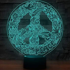 3Dmix 3DL-DFS002 – 3D LED nočná lampa - Hippies (Aroma)