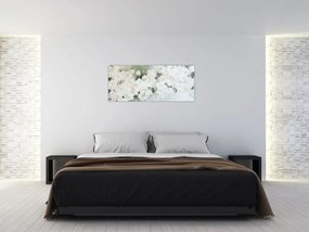 Obraz - Abstrakcia bielych kvetov (120x50 cm)