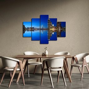 Obraz - nočný Rotterdam (150x105 cm)