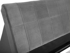 Zamatová vodná posteľ 180 x 200 cm sivá VICHY Beliani