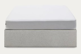 Sivá čalúnená dvojlôžková posteľ s úložným priestorom 140x190 cm Matters – Kave Home