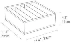 Sivý organizér do zásuvky s priehradkami Bigso Box of Sweden Drawer, 29 x 11 cm