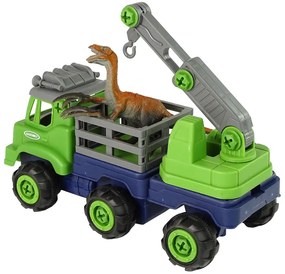 Lean Toys Kamión so žeriavom na šrobovanie – Figúrka Dinosaura