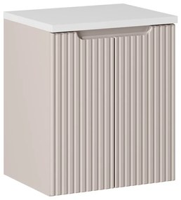 Závěsná skříňka pod umyvadlo Nova Cashmere s deskou 50 cm kašmírová/bílá