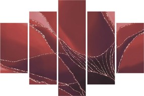 Obraz - Červená abstraktná kvetina N⁰2 (150x105 cm)
