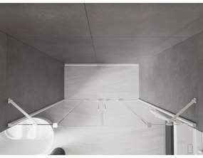 Mexen Velar Duo, posuvné dvere do otvoru 200x200 cm, 8mm číre sklo, biela, 871-200-000-02-20