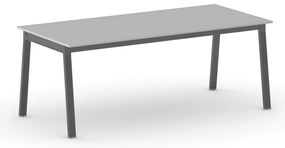 Rokovací kancelársky stôl PRIMO BASIC, 200x90 cm, čierna podnož, sivá