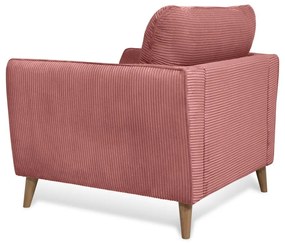 Ružové menčestrové kreslo Paris – Scandic