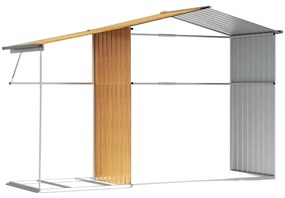 Záhradná kôlňa svetlohnedé 277x192,5x179 cm pozinkovaná oceľ