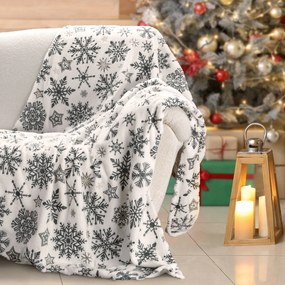 VIANOČNÁ FLEECOVÁ DEKA SNOW1 150X200 CM VZOROVANÁ