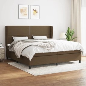 Boxspring posteľ s matracom tmavohnedá 200x200 cm látka 3127912