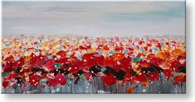 Maľovaný obraz na stenu KVETY 100x50 cm