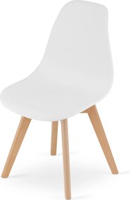 Jedálenský set 1 + 4, stôl RAMOD 100x60 cm biely/dekor dub + biela stolička KITO