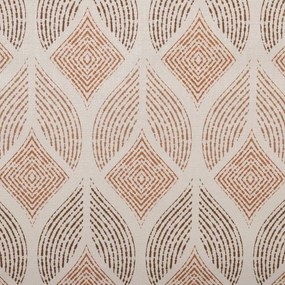 PVC obrus Hnedé designové lístky na krémovom PV-204 - metráž š. 140 cm