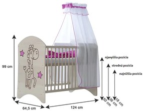 Raj posteli Štandardná detská postieľka "žirafa hnedá" biela