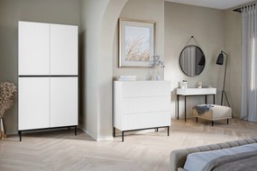 Moderný písací stôl Nicole 100 cm - biely mat / čierna