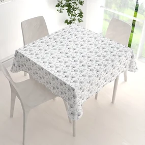 Biante Bavlnený štvorcový obrus Sandra SA-264 Tmavo sivé poľné kvety 130x130 cm