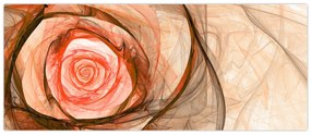 Obraz - Abstraktné ruže ružová s bielym pozadím (120x50 cm)