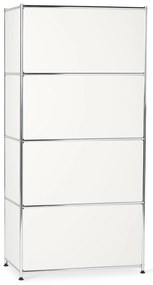 Kovová vysoká skrinka »CN3« so 4 výklopnými priehradkami, biela
