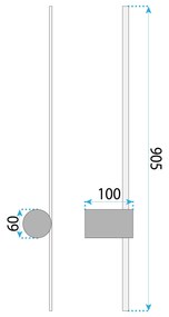 Toolight Toolight, LED nástenné svietidlo 90cm, 18W, 3000K, LHJ062-W, čierna-zlatá, OSW-50030