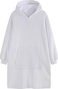 Deka s rukávmi HOODIE biela