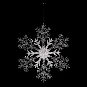 Súprava vianočná dekorácia Vločka, 4 ks, strieborná, 23 x 1 x 26 cm