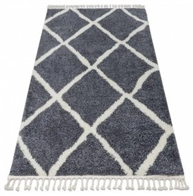 Kusový koberec Shaggy  Cross šedý 140x190cm