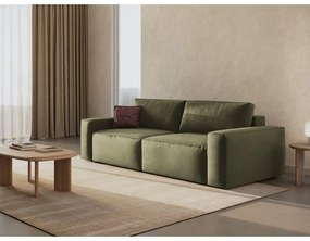 Zelená zamatová rozkladacia/s úložným priestorom pohovka 247 cm Jodie – Micadoni