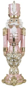 Dekorácia luskáčik v ružovom a LED svetielka - 19*19*58 cm
